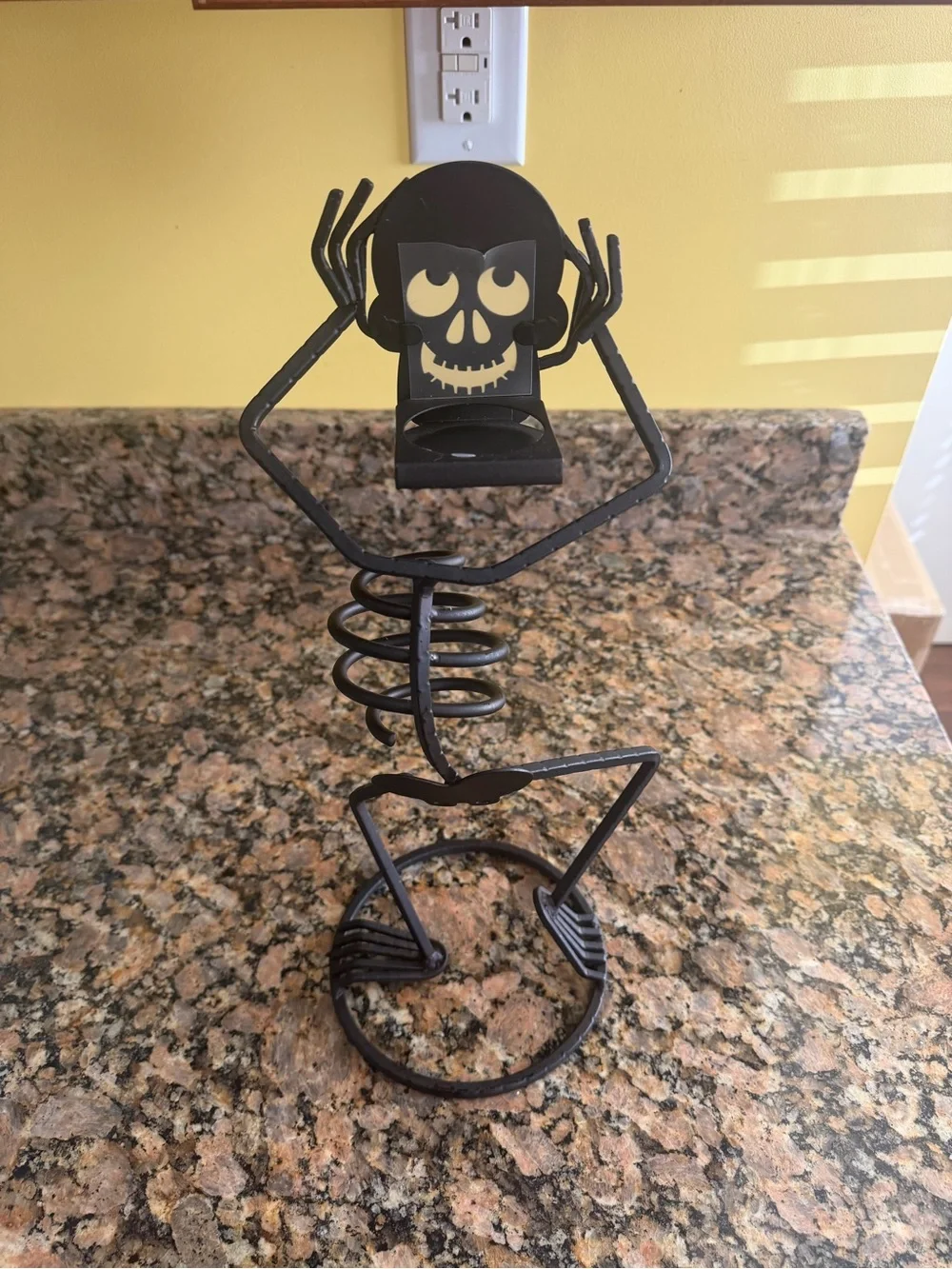 Black Metal Skeleton Party Figure Decorative Stand - Partylite tea light holder